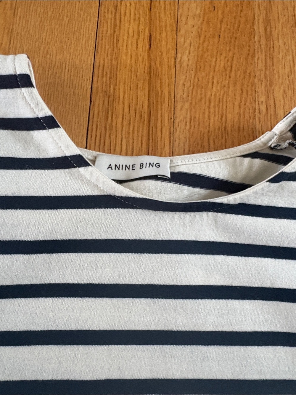 Anine Bing White and Navy Striped Top, NWOT - Picture 2 of 4